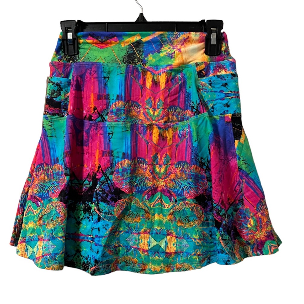 Dona Jo Classic Skirt / Skort Surreal Women’s Size 1 (S) Lined Pockets 16.5”Long